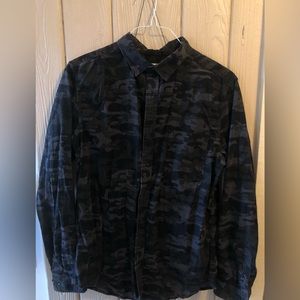 Dark camo corduroy button up